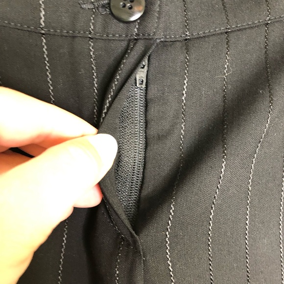 Amani Collezioni black striped wool blend trouser pants size 2 - Picture 7 of 15